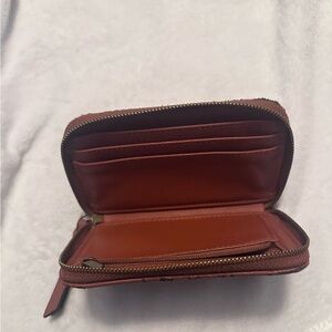 Universal Thread Brown Zip-Around Leather Card Wallet